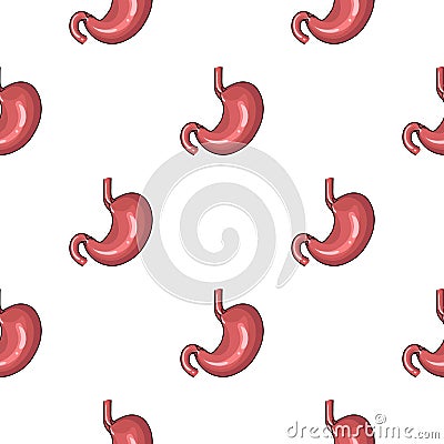 Human stomach icon in cartoon style isolated on white background. Human organs symbol stock vector illustration. Vector Illustration