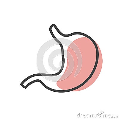 Human stomach linear icon. Vector Illustration