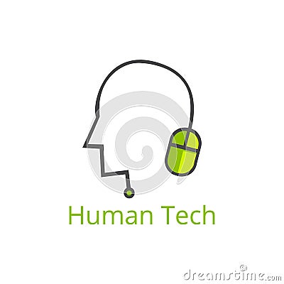 Human Tech Logo Vector Illustration