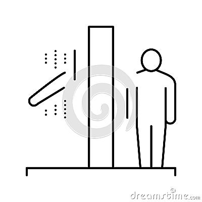 human teleportation line icon vector illustration Vector Illustration