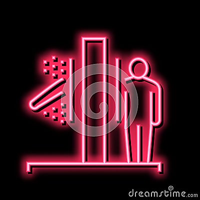 human teleportation neon glow icon illustration Vector Illustration