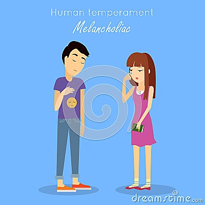 Human Temperament Concept Vector in Flat Design Vector Illustration