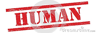HUMAN text on red grungy lines stamp Stock Photo