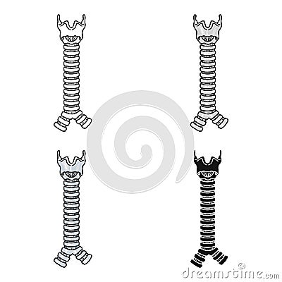 Human trachea icon in cartoon style isolated on white background. Human organs symbol stock vector illustration. Vector Illustration