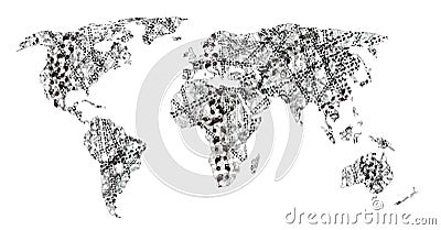 Human Tracks On The World Stock Photo