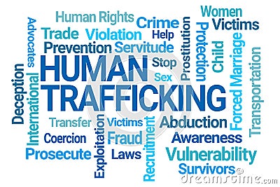 Human Trafficking Word Cloud Stock Photo