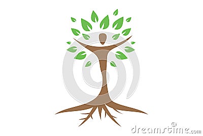 Human tree logo Vector Illustration