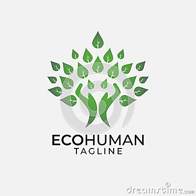 Human tree logo design template Vector Illustration