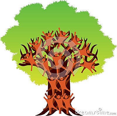 Human tree logo Vector Illustration