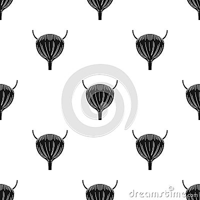 Human urinary bladder icon in black style isolated on white background. Human organs pattern stock vector illustration. Vector Illustration