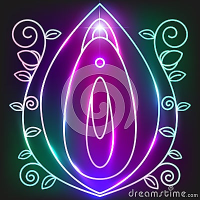 Human Vagina, Or Female Reproductive Organ Line Art Vector Icon For Apps And Websites Vector Illustration