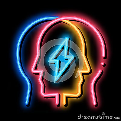 Human Versus neon glow icon illustration Vector Illustration