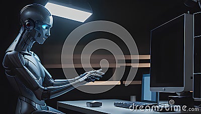 Futuristic Tech - Unveiling Cutting-Edge Advancements with AI, Robotics, and Augmented Reality Solutions Stock Photo