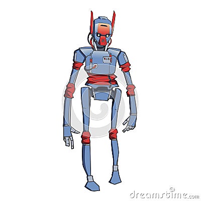 Humanoid robot, android with artificial intelligence. Vector illustration isolated on white background. Vector Illustration