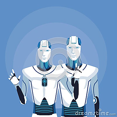 Humanoid robot avatar Vector Illustration