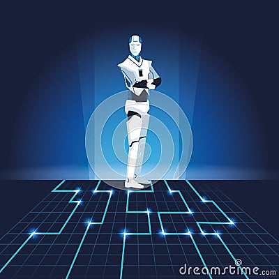 Humanoid robot avatar Vector Illustration