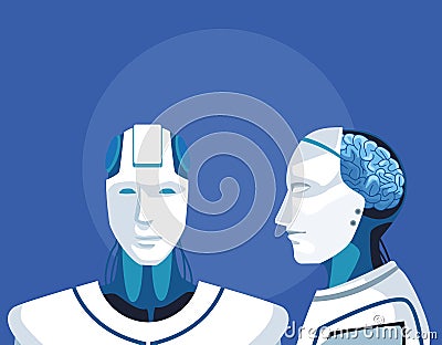 Humanoid robot avatar Vector Illustration