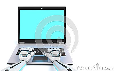 Humanoid Robot Notebook Stock Photo