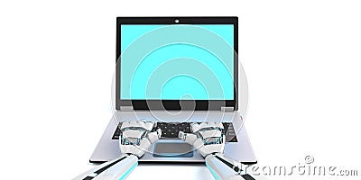 Humanoid Robot Notebook Stock Photo