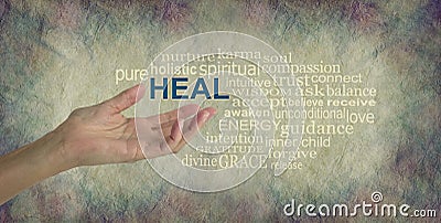 Humble Healing Words Tag Cloud Stock Photo