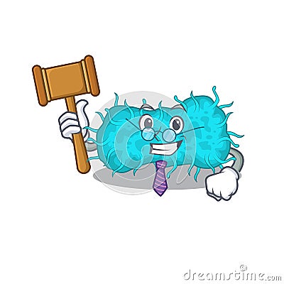 A humble judge of bacteria prokaryote cartoon character design wearing glasses Vector Illustration