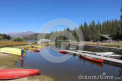 Hume Lake near Kings Canyon National Park. California Editorial Stock Photo