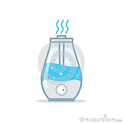 Humidifier air diffuser icon. Purifier microclimate ultrasonic home flat icon, healthy humidity Vector Illustration