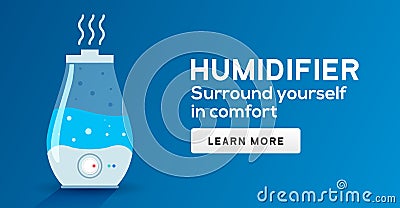 Humidifier air diffuser icon. Purifier microclimate ultrasonic home flat icon, healthy humidity Vector Illustration