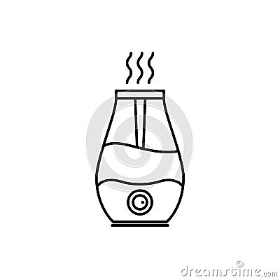 Humidifier air diffuser line icon. Purifier microclimate ultrasonic home flat icon, healthy humidity Vector Illustration