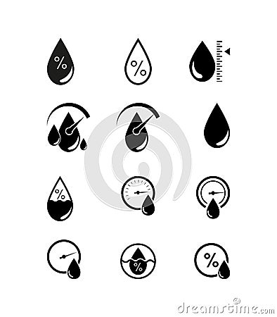 Humidity icon, Humidity weather Sensor, label sticker logo - vector illustration. Vector Illustration