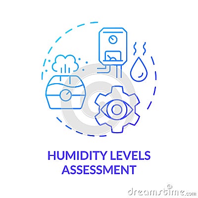 Humidity levels assessment blue gradient concept icon Vector Illustration