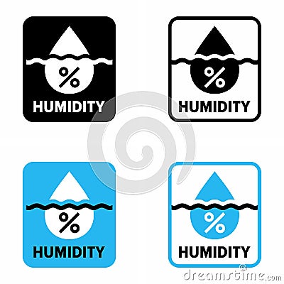 `Humidity` percentage, water vapour concentration information sign Vector Illustration