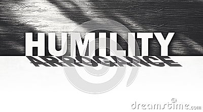 Humility and arrogance concept Stock Photo