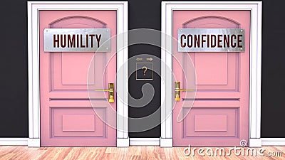 Humility or Confidence - making a choice Stock Photo