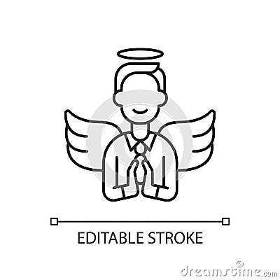 Humility linear icon Cartoon Illustration