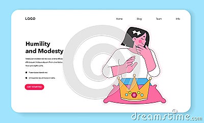 Humility and Modesty concept. Vector illustration Vector Illustration