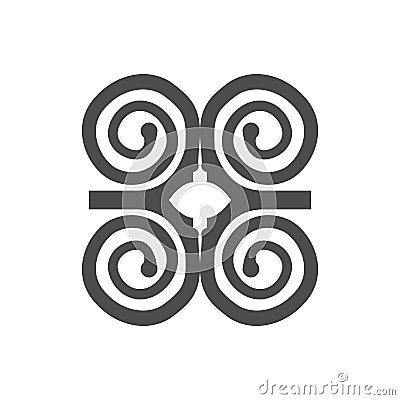 Humility with strength or symbol of wisdowm adinkra symbol. Tribal symbol in Africa. Vector illustration. Vector Illustration