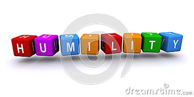 Humility word block on white Stock Photo