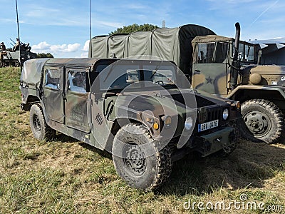 Hummer Humvee , military vehicle on the exhibition Editorial Stock Photo