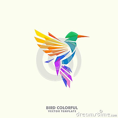 Humming bird illustration Concept vector Design template Vector Illustration