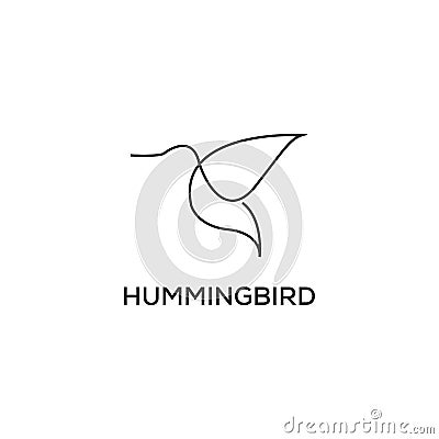 Humming bird logo minimal Vector Illustration