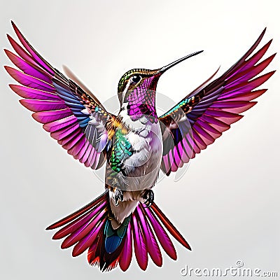 Humming bird wonderful illustration 3d rendered photography ultra detailed Cartoon Illustration