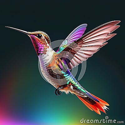 Humming bird wonderful illustration 3d rendered photography ultra detailed Cartoon Illustration