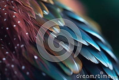 Hummingbird colorful feathers background. Generative AI Stock Photo