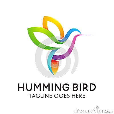 Hummingbird Logo Design, modern animal vector illustration icon Vector Illustration