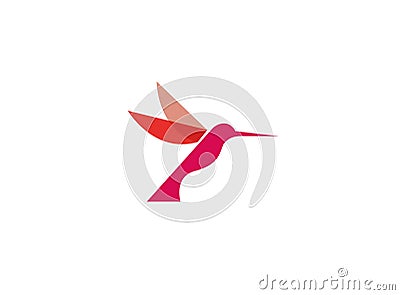 Hummingbird red bird flying for logo design illustration Cartoon Illustration