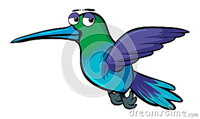 Hummingbird with sad eyes Vector Illustration