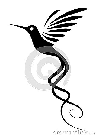 Hummingbird Tattoo Vector Illustration