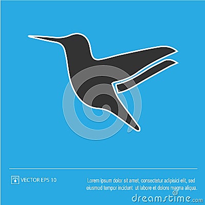Hummingbird vector icon. Bird symbol. Vector EPS 10 Vector Illustration
