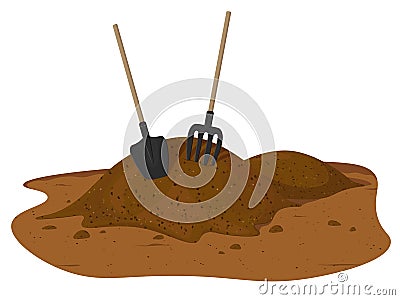 Hummus peat soil Vector Illustration